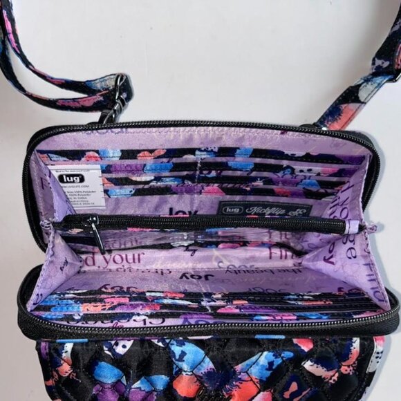 Lug Kickflip SE Convertible RFID Wallet Watercolor Butterflies - Picture 8 of 12